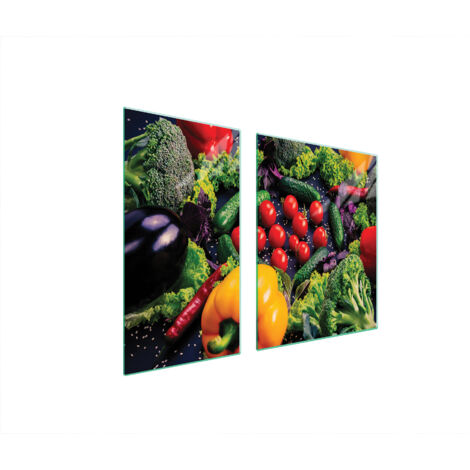 GLASSCHUTZPLATTE FÜR HERD 90x52 GEMÜSE