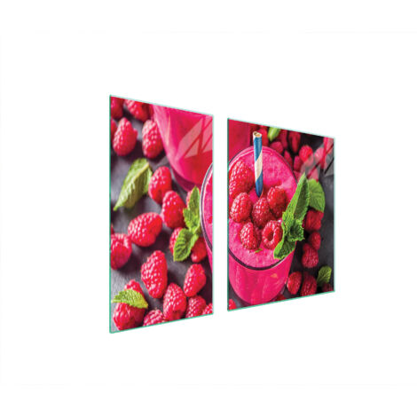 GLASSCHUTZPLATTE FÜR HERD 90x52 HIMBEERE