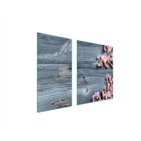 GLASSCHUTZPLATTE FÜR HERD 90x52 HOLZ