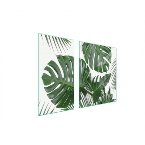 GLASSCHUTZPLATTE FÜR HERD 90x52 MONSTERA