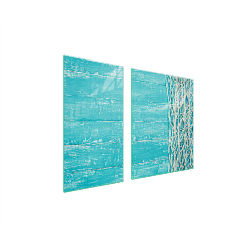 GLASSCHUTZPLATTE FÜR HERD 90x52 TÜRKIS