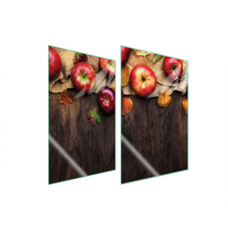 GLASSCHUTZPLATTE FÜR KÜCHE 2x35x52 ÄPFEL