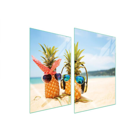 GLASSCHUTZPLATTE FÜR KÜCHE 2x35x52 ANANAS