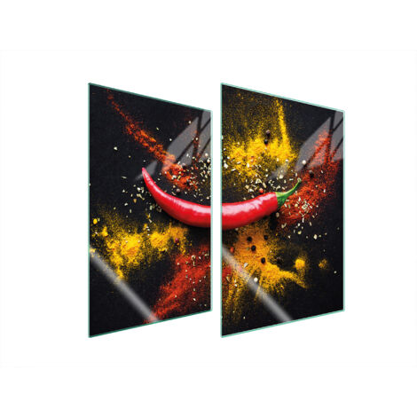 GLASSCHUTZPLATTE FÜR KÜCHE 2x35x52 CHILLI