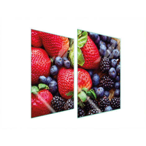 GLASSCHUTZPLATTE FÜR KÜCHE 2x35x52 ERDBEEREN