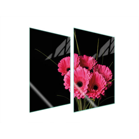GLASSCHUTZPLATTE FÜR KÜCHE 2x35x52 GERBERA