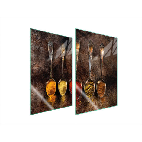 GLASSCHUTZPLATTE FÜR KÜCHE 2x35x52 GEWÜRZE