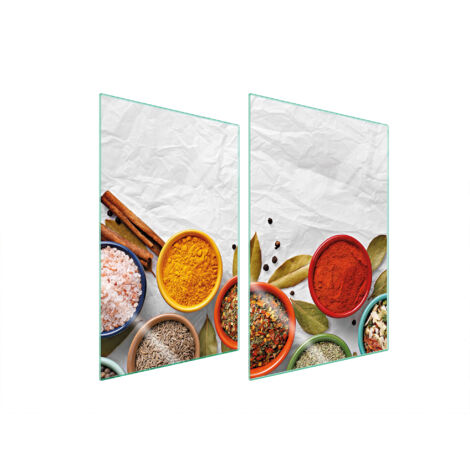 GLASSCHUTZPLATTE FÜR KÜCHE 2x35x52 GEWÜRZE