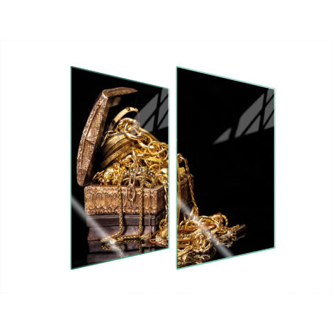 GLASSCHUTZPLATTE FÜR KÜCHE 2x35x52 GOLD