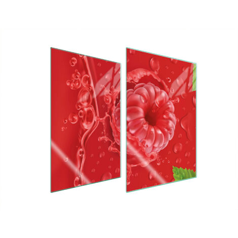 GLASSCHUTZPLATTE FÜR KÜCHE 2x35x52 HIMBEERE