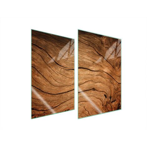 GLASSCHUTZPLATTE FÜR KÜCHE 2x35x52 HOLZ