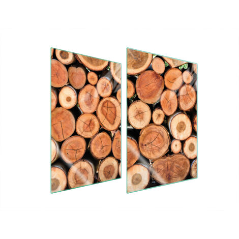 GLASSCHUTZPLATTE FÜR KÜCHE 2x35x52 HOLZ