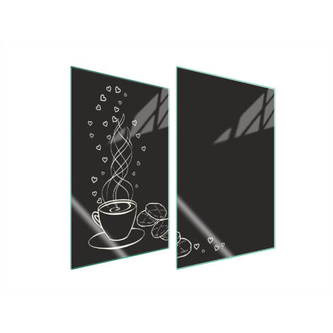 GLASSCHUTZPLATTE FÜR KÜCHE 2x35x52 KAFFEE