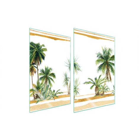 GLASSCHUTZPLATTE FÜR KÜCHE 2x35x52 PALMEN