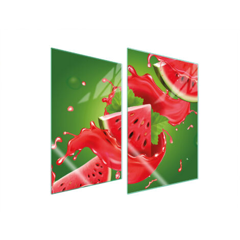 GLASSCHUTZPLATTE FÜR KÜCHE 2x35x52 WASSERMELONE
