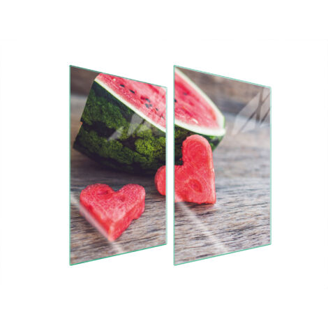 GLASSCHUTZPLATTE FÜR KÜCHE 2x35x52 WASSERMELONE