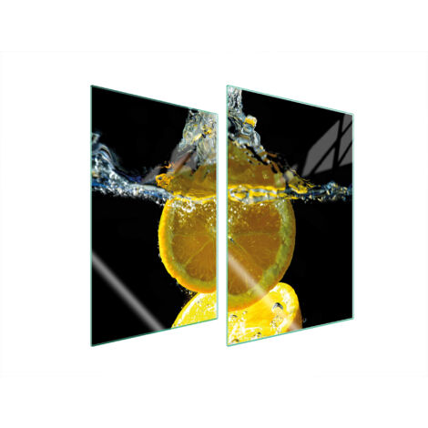 GLASSCHUTZPLATTE FÜR KÜCHE 2x35x52 ZITRONE