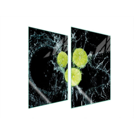 GLASSCHUTZPLATTE FÜR KÜCHE 2x35x52 ZITRONE
