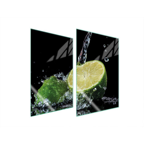 GLASSCHUTZPLATTE FÜR KÜCHE 2x35x52 ZITRONE