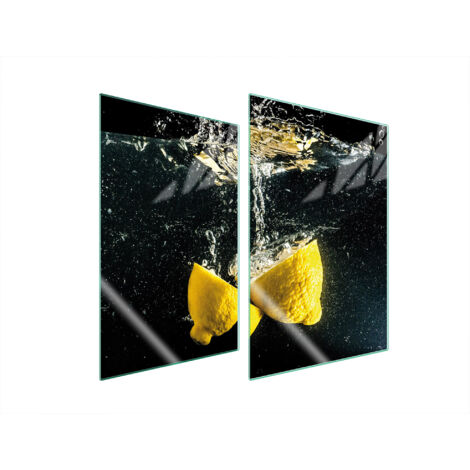 GLASSCHUTZPLATTE FÜR KÜCHE 2x35x52 ZITRONE