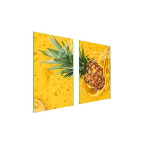 GLASSCHUTZPLATTE FÜR KÜCHE 65x52 ANANAS