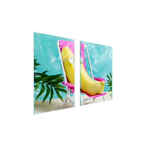 GLASSCHUTZPLATTE FÜR KÜCHE 65x52 BANANE