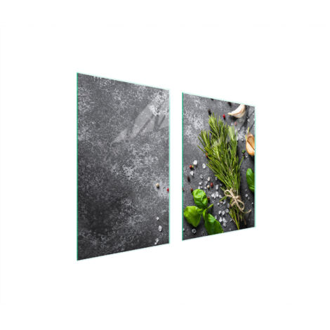Glasschutzplatte für Küche 65x52 Gewürze