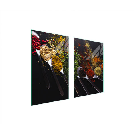 Glasschutzplatte für Küche 65x52 Gewürze