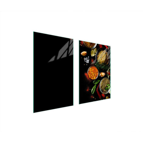 Glasschutzplatte für Küche 65x52 Gewürze