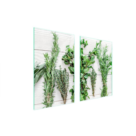 Glasschutzplatte für Küche 65x52 Gewürze