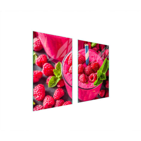GLASSCHUTZPLATTE FÜR KÜCHE 65x52 HIMBEERE