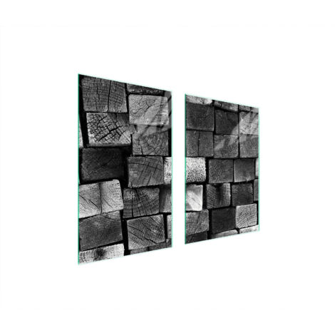 GLASSCHUTZPLATTE FÜR KÜCHE 65x52 HOLZ