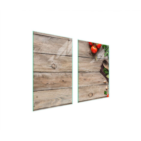 GLASSCHUTZPLATTE FÜR KÜCHE 65x52 HOLZ