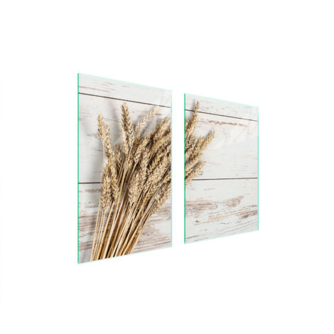 GLASSCHUTZPLATTE FÜR KÜCHE 65x52 HOLZ