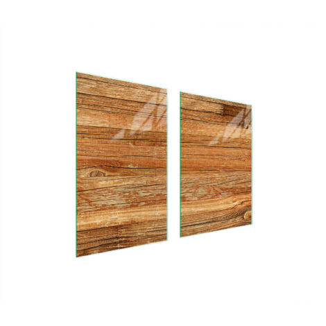 GLASSCHUTZPLATTE FÜR KÜCHE 65x52 HOLZ