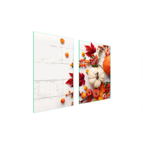 GLASSCHUTZPLATTE FÜR KÜCHE 65x52 KÜRBIS