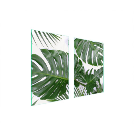 GLASSCHUTZPLATTE FÜR KÜCHE 65x52 MONSTERA