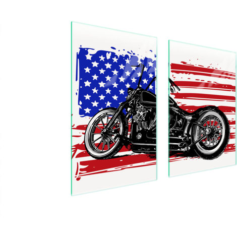 GLASSCHUTZPLATTE FÜR KÜCHE 65x52 MOTORRAD