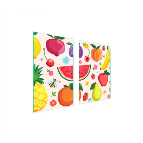 Glasschutzplatte für Küche 65x52 Obst