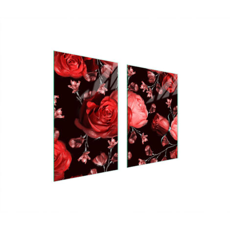 GLASSCHUTZPLATTE FÜR KÜCHE 65x52 ROSEN