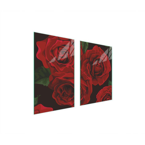 GLASSCHUTZPLATTE FÜR KÜCHE 65x52 ROSEN