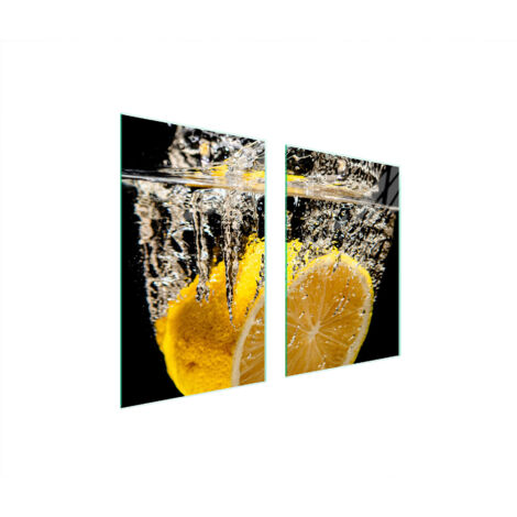 GLASSCHUTZPLATTE FÜR KÜCHE 65x52 ZITRONE