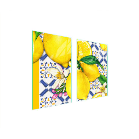 GLASSCHUTZPLATTE FÜR KÜCHE 65x52 ZITRONE