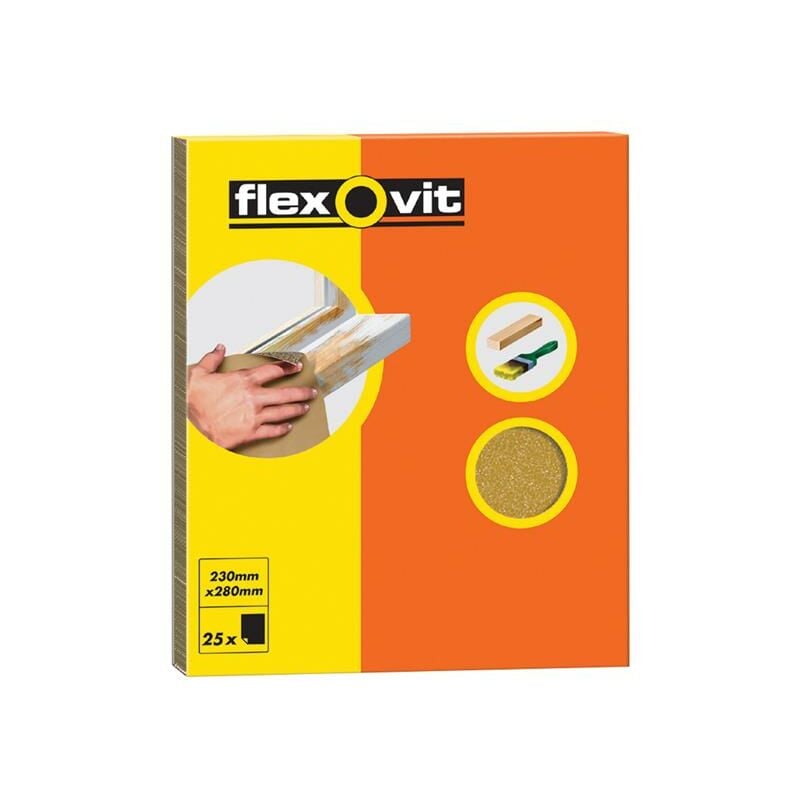 Flexovit - Glasspaper Sanding Sheets 230 x 280mm Grade 1 (25) FLV58233