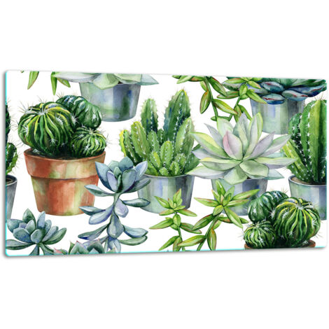 GlassplattenschneideBrett 52x30 Cactus