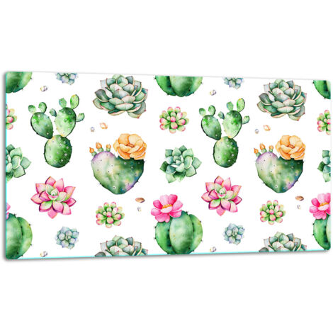 GlassplattenschneideBrett 52x30 Cactus