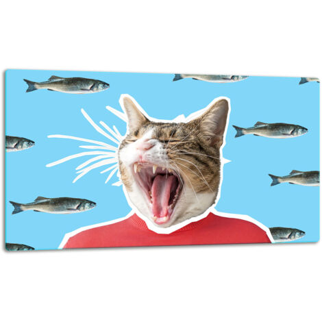 GlassplattenschneideBrett 52x30 Katze