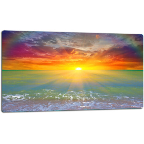 GlassplattenschneideBrett 52x30 Meer