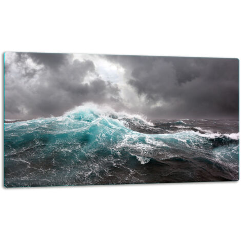 GlassplattenschneideBrett 52x30 Meer