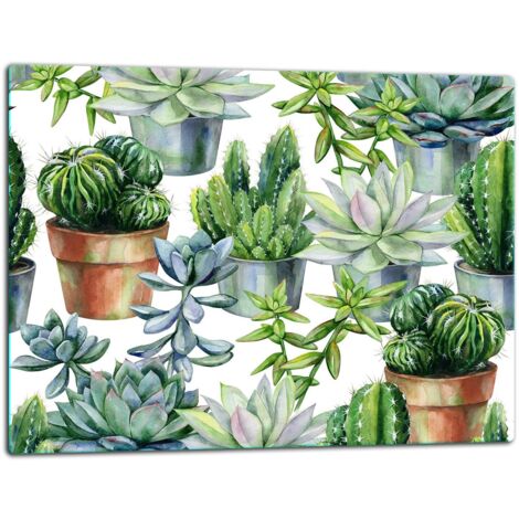 GlassplattenschneideBrett 52x40 Cactus